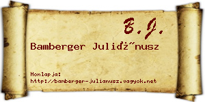 Bamberger Juliánusz névjegykártya
